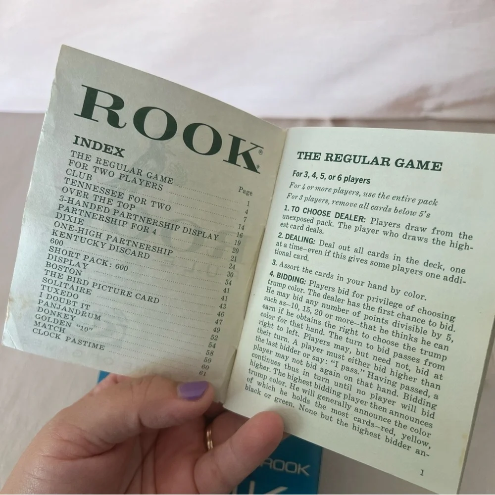 Rook Blue Card Game in Clear Case 1959 Vintage- Complete Strategy Family Fun